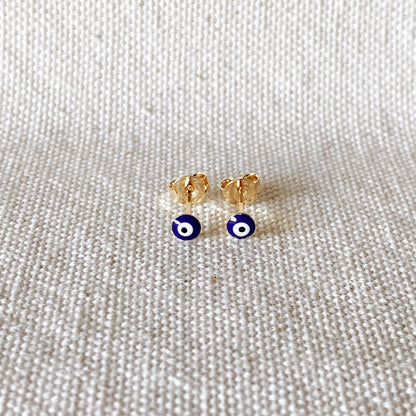 GoldFi 18k Gold Filled Petite Evil Eye Stud Earrings