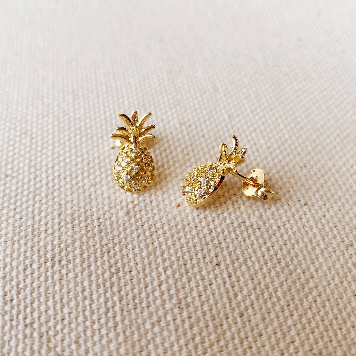 GoldFi 18k Gold Filled Pineapple Stud Earrings