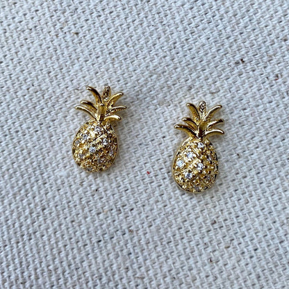 GoldFi 18k Gold Filled Pineapple Stud Earrings