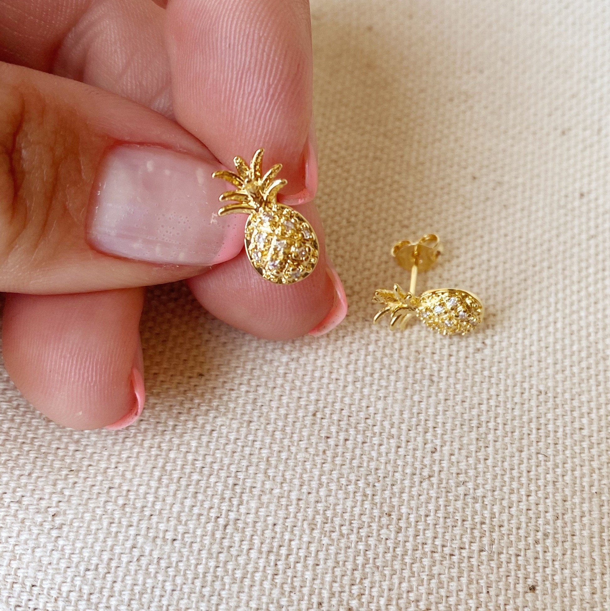 GoldFi 18k Gold Filled Pineapple Stud Earrings