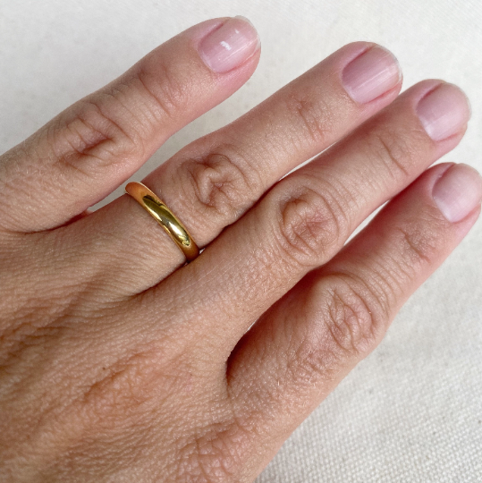 GoldFi 18k Gold Filled Plain Wedding Commitment Engagement Band Ring