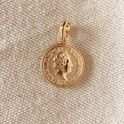 GoldFi 18k Gold Filled Queen Elizabeth Coin Pendant