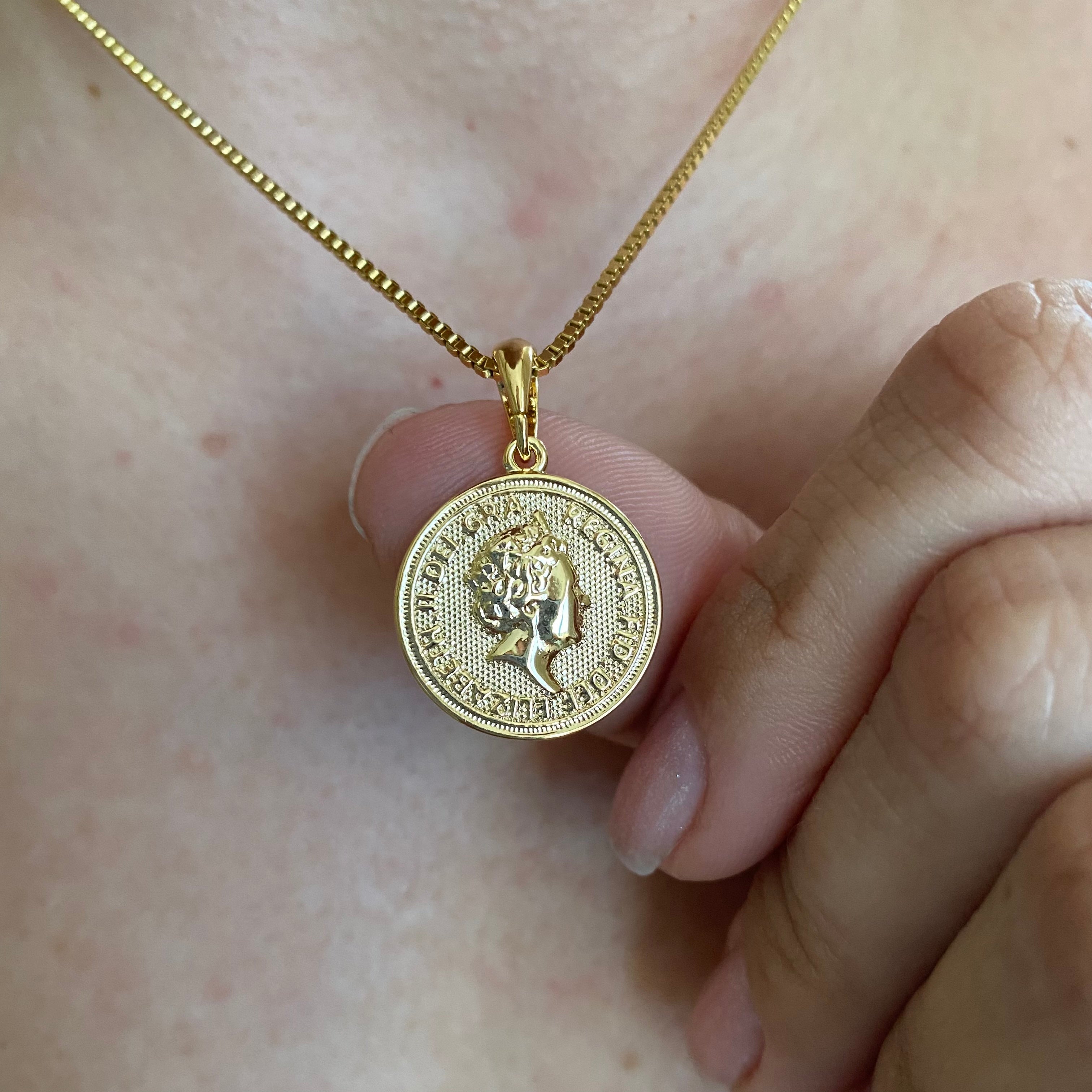 Gold filled shop coin necklace