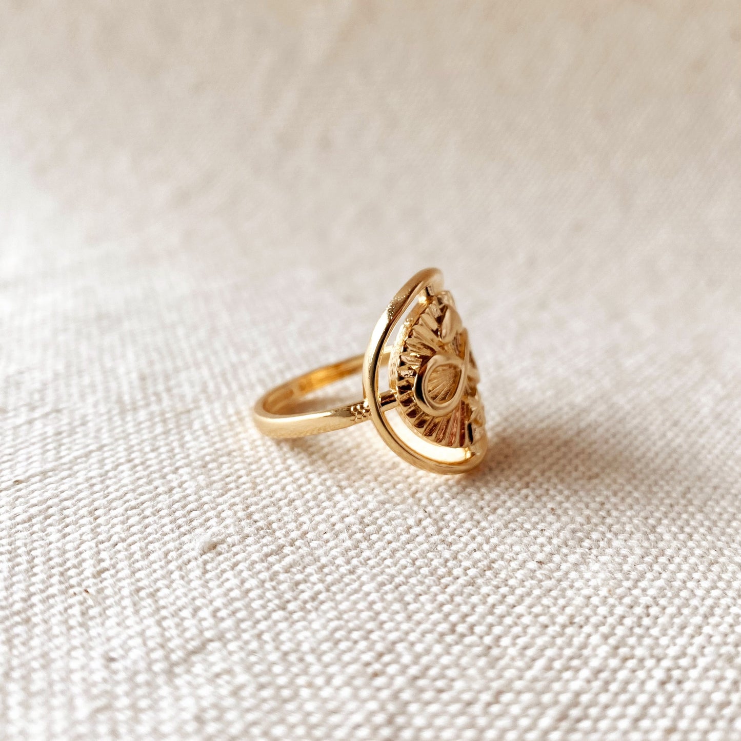 GoldFi 18k Gold Filled Radiant Infinity Heart and Star Ring