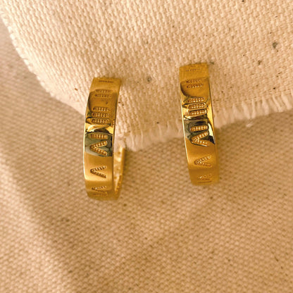 GoldFi 18k Gold Filled Roman Numerals C Hoop Earrings