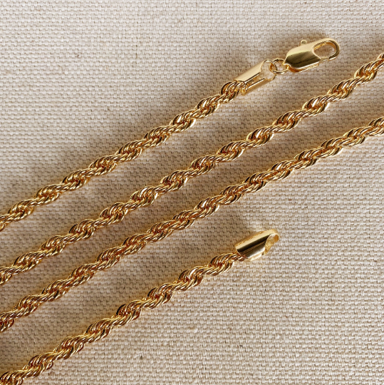 GoldFi 18k Gold Filled Rope Chain In 4.0mm Thickness Gold Chain Components Jewelry Making