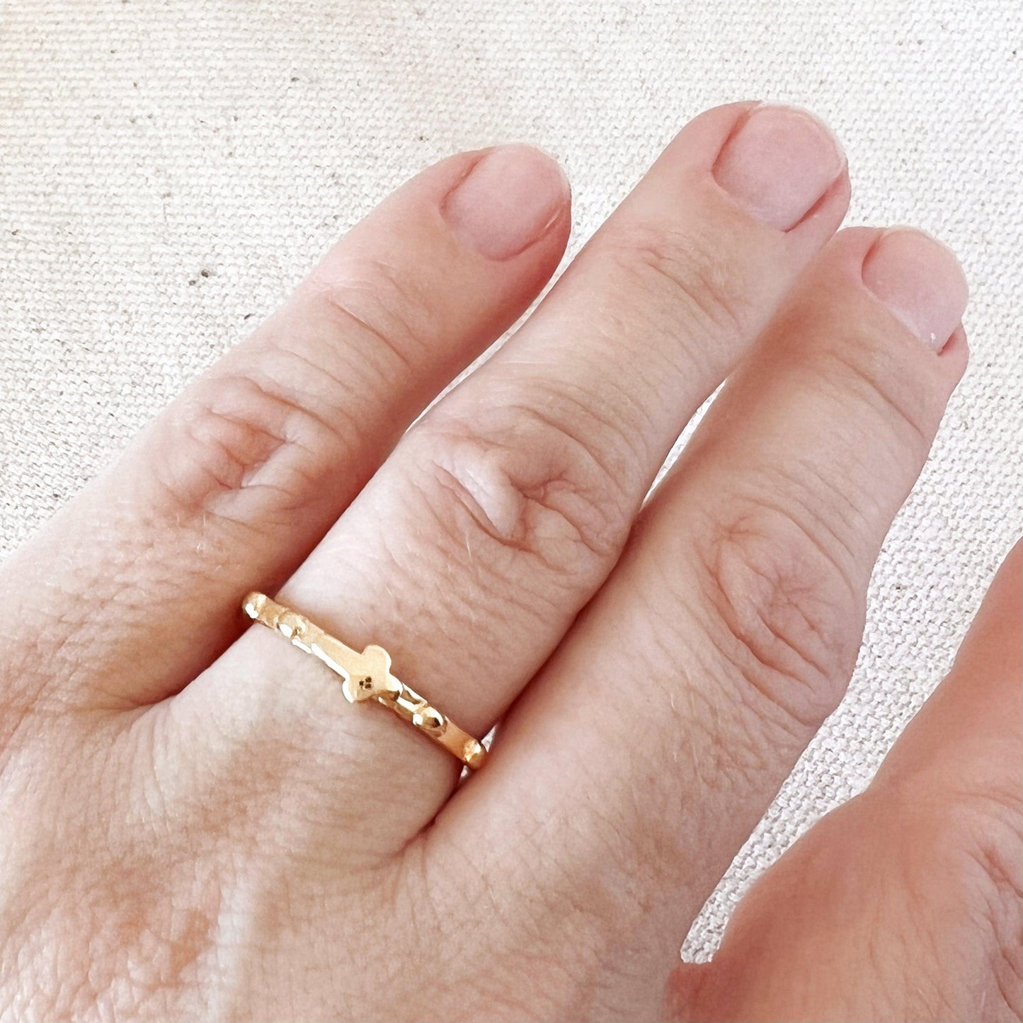 GoldFi 18k Gold Filled Rosary Prayer Ring