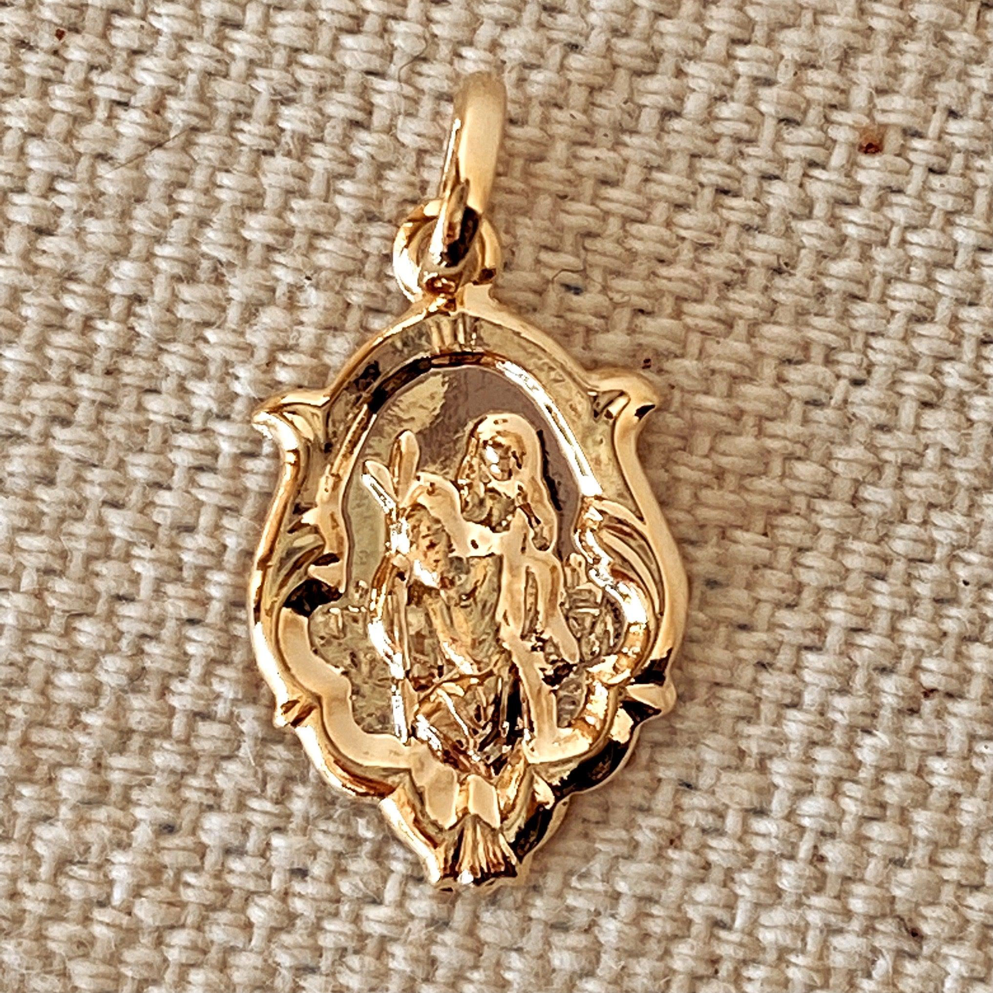 18k gold online st christopher pendant