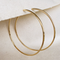 GoldFi 18k Gold Filled Selena Big Plain Hoop Earrings Thick Tube