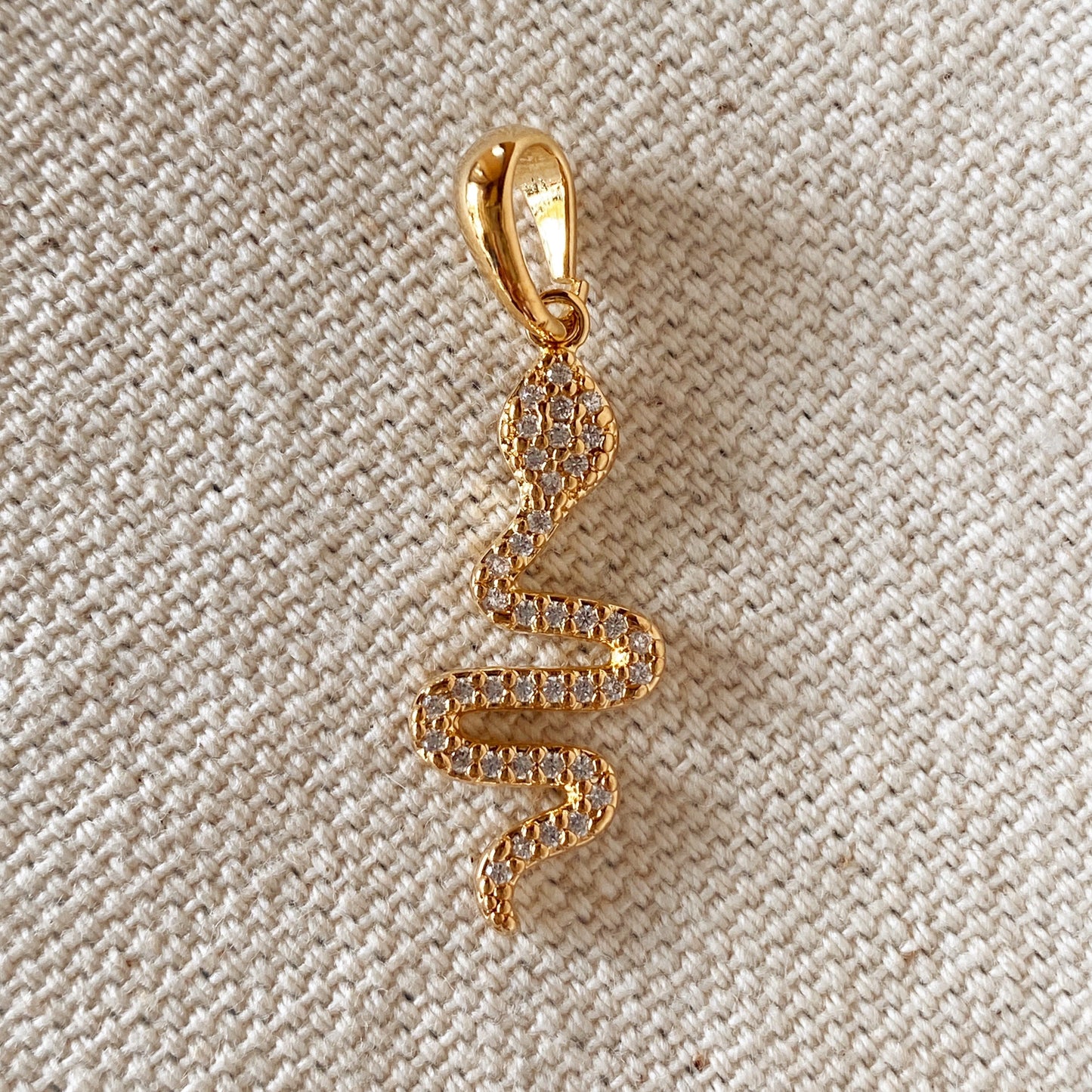GoldFi 18k Gold Filled Serpent Pendant With Micro Pave Cubic Zirconia Accents