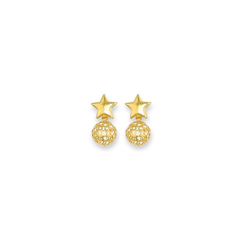 GoldFi 18k Gold Filled Star Hallowed Ball Earrings for Wholesale and Jewelry Supplies