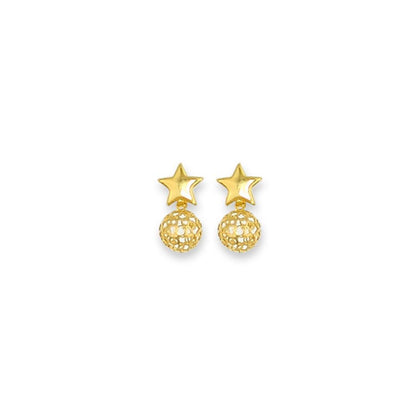 GoldFi 18k Gold Filled Star Hallowed Ball Earrings for Wholesale and Jewelry Supplies