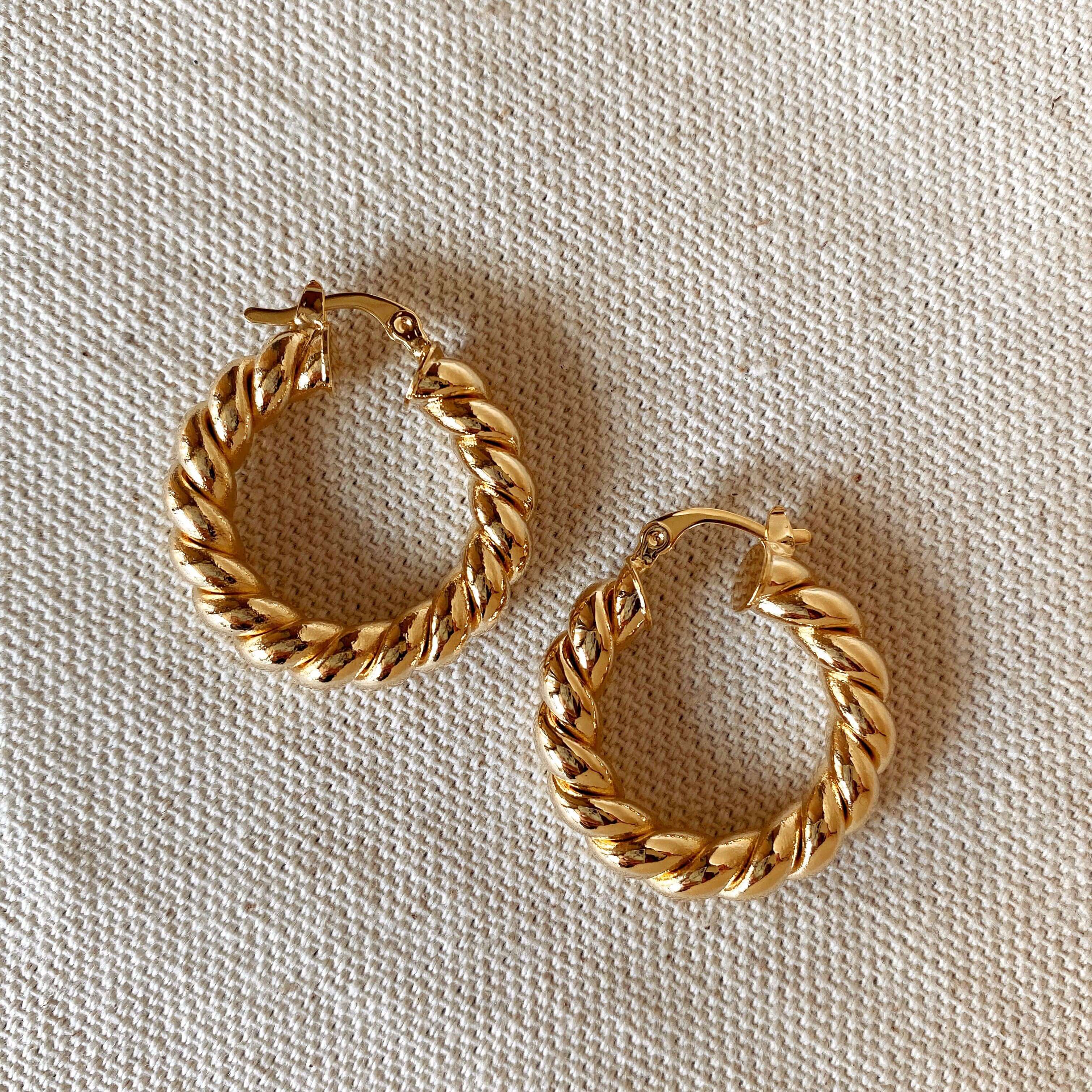 Chic Gold Twisted Hoop Earrings