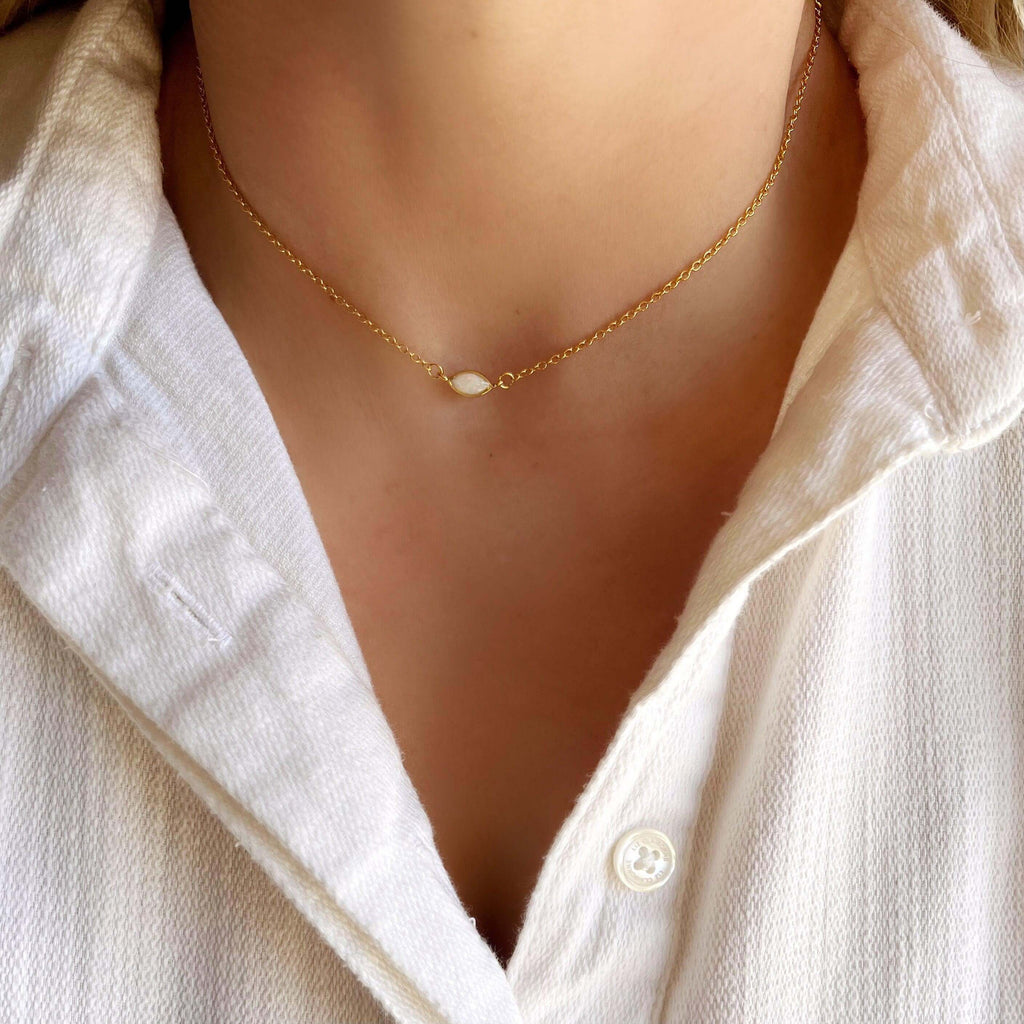 GoldFi 18k Gold Vermeil Opal Necklace