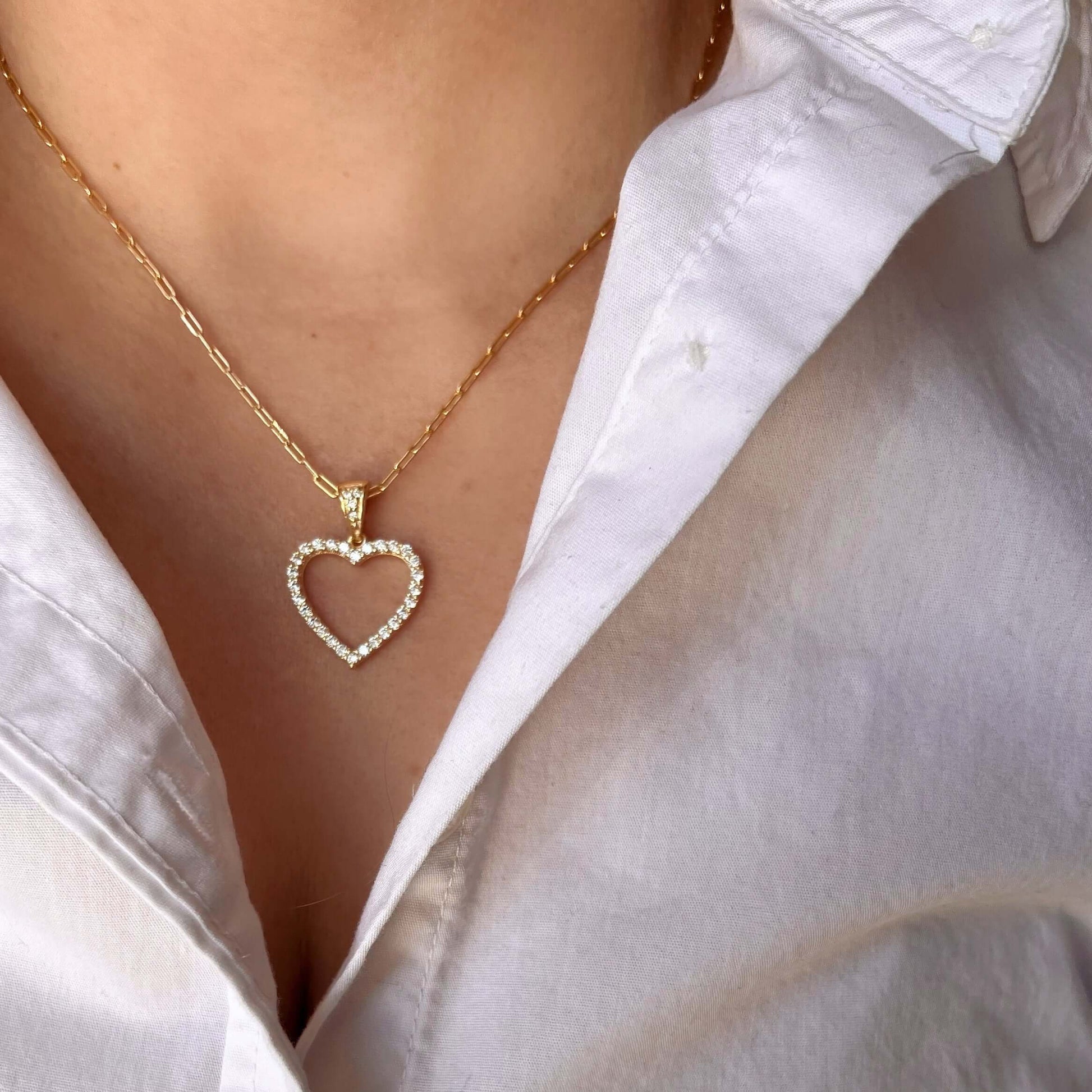 GoldFi 18k Gold filled Stoned Heart Necklace