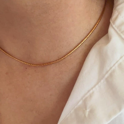 18k Gold Filled Omega Necklace