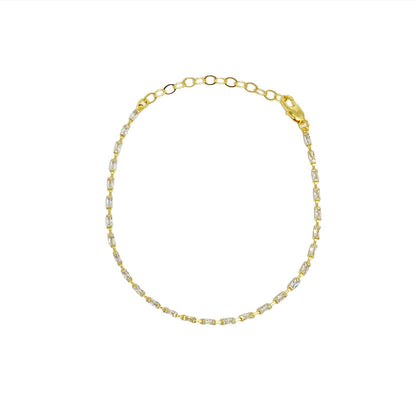 GoldFi Anklet 18k Gold Filled In Crystal Baguette