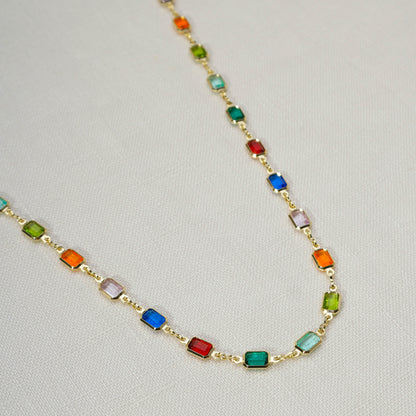 18k Gold Filled Multicolor Necklace For Wholesale