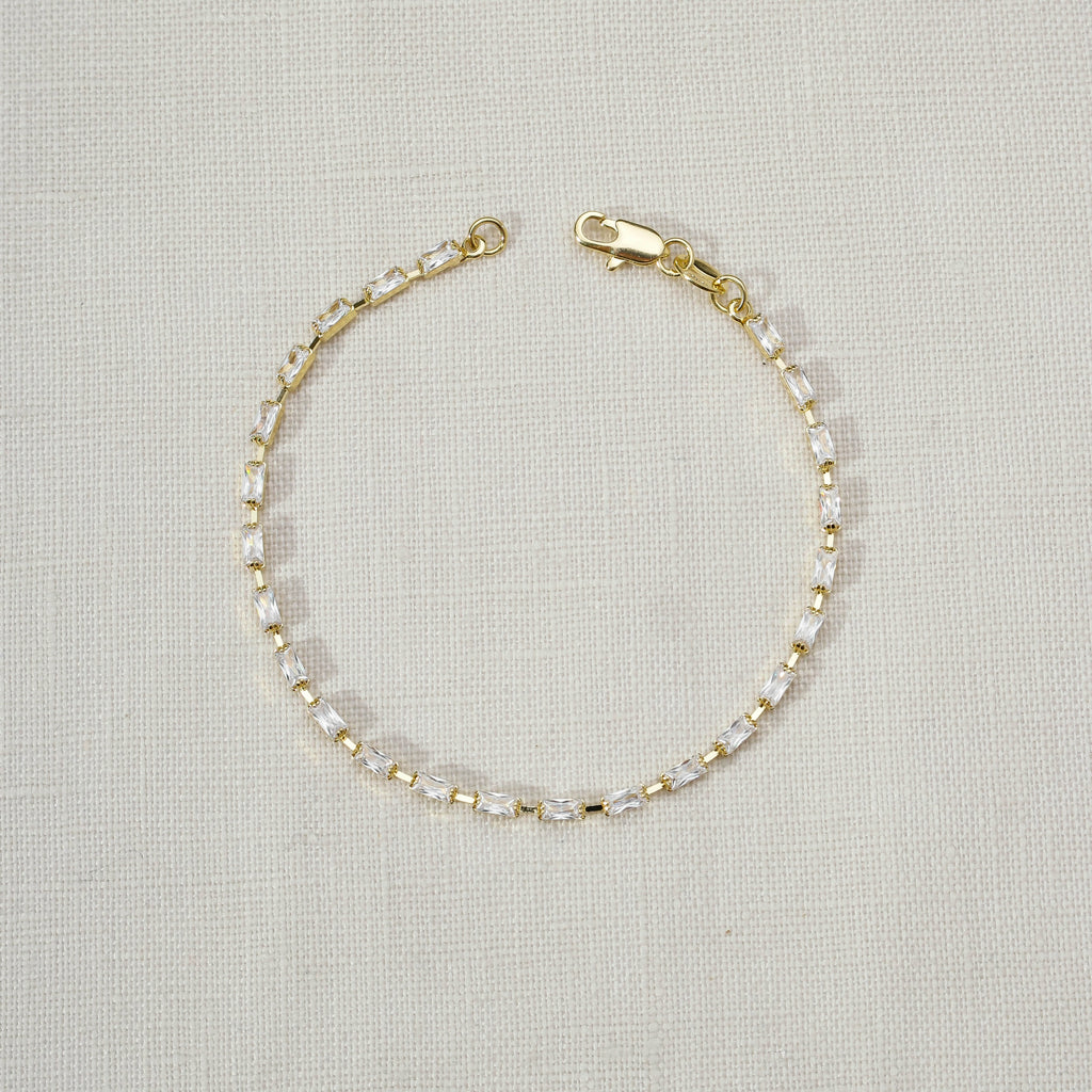 18k Gold Filled Baguette Tennis Bracelet