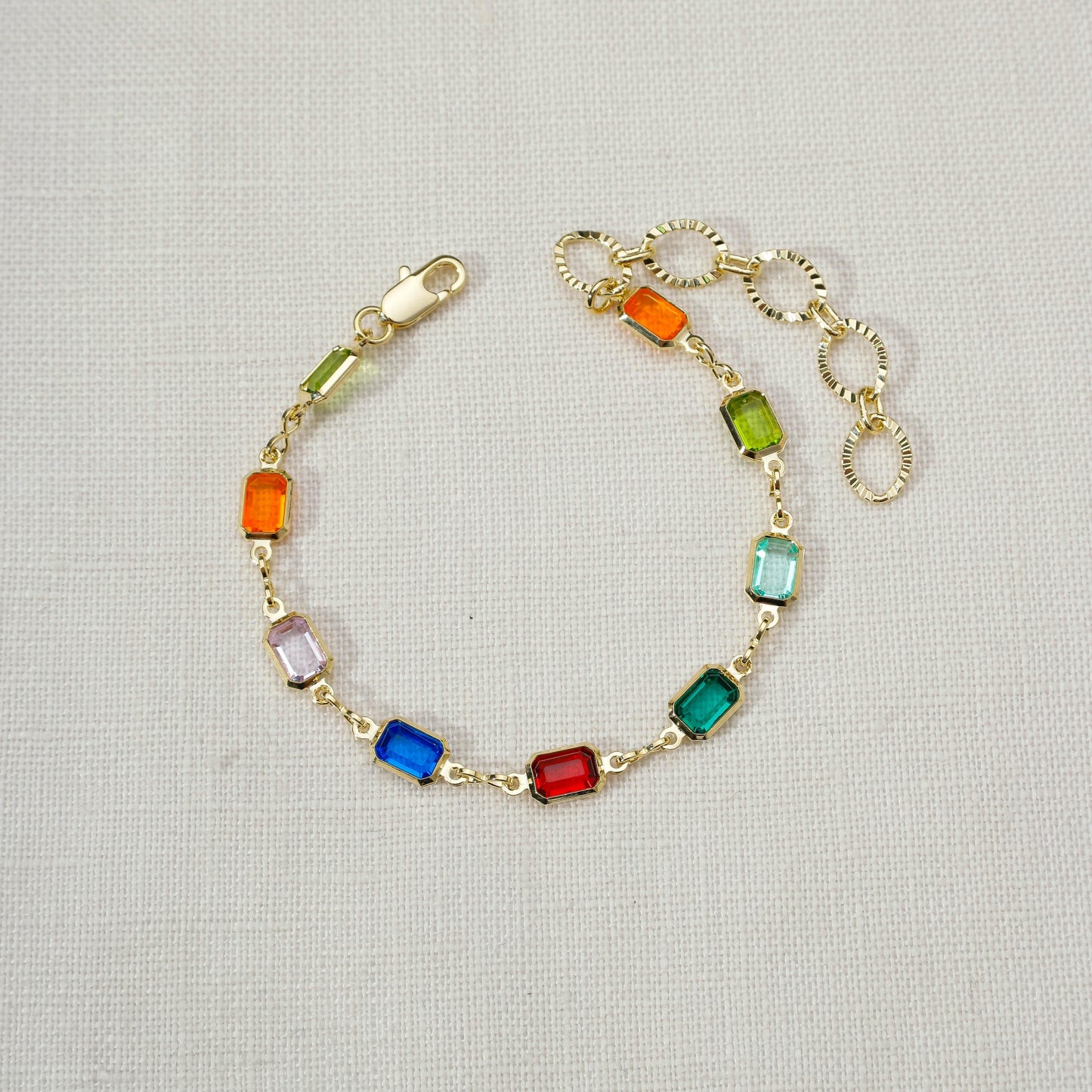 Complete Set Of 18k Gold Filled Multicolor Necklace, Bracelet And Anklet For Wholesale