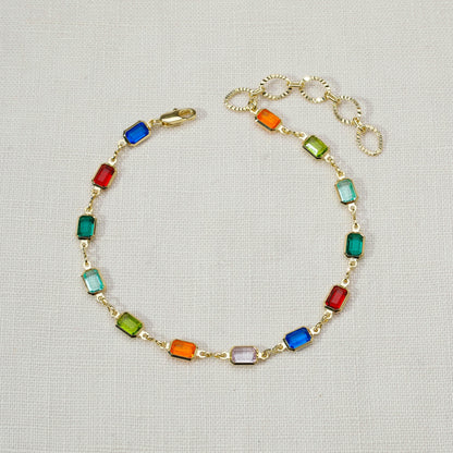 18k Gold Filled Multicolor Anklet For Wholesale