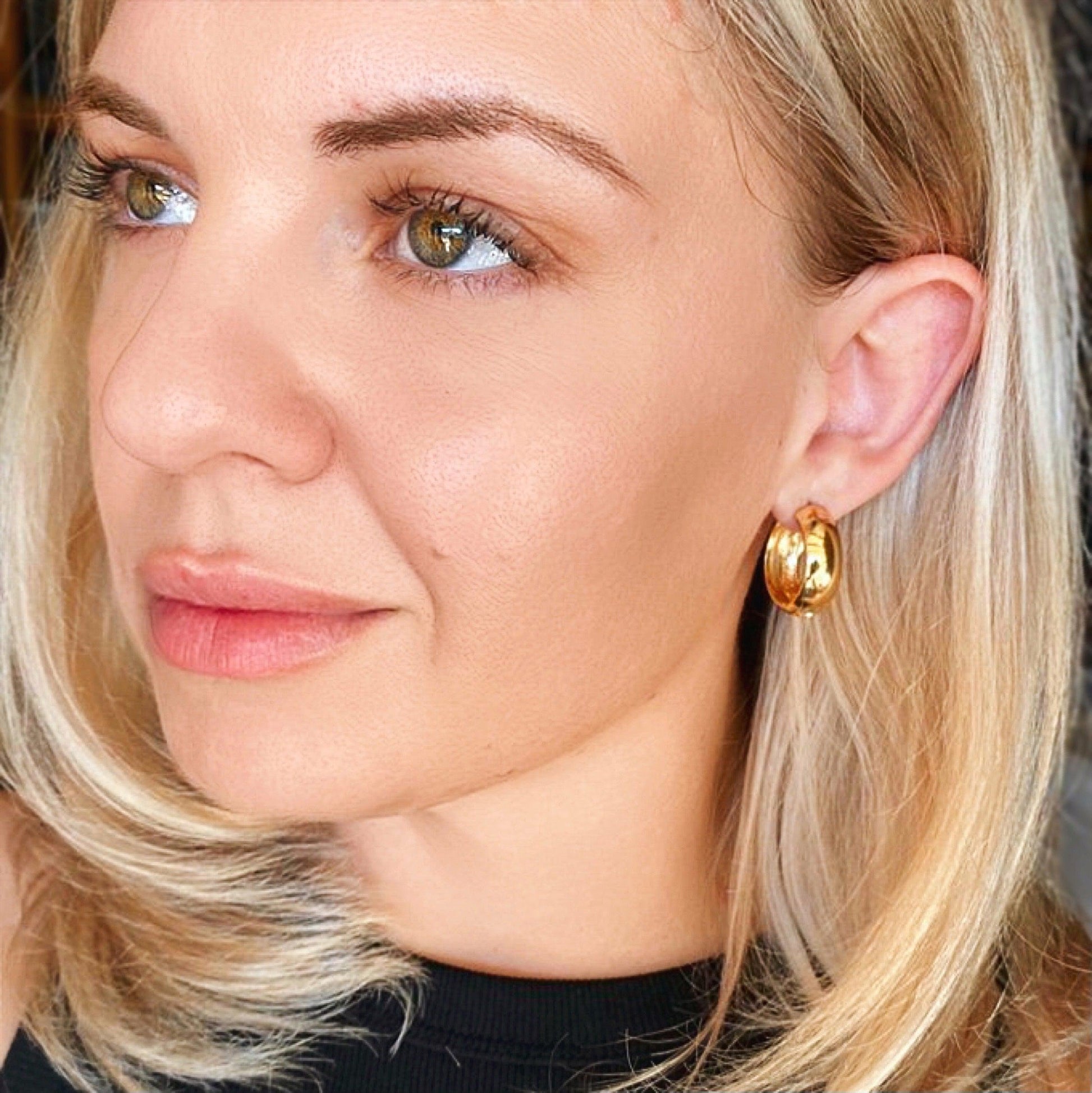 GoldFi Chunky Clicker Hoop Earrings In 18k Gold Filled