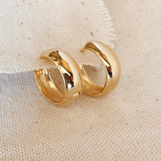 GoldFi Chunky Clicker Hoop Earrings In 18k Gold Filled