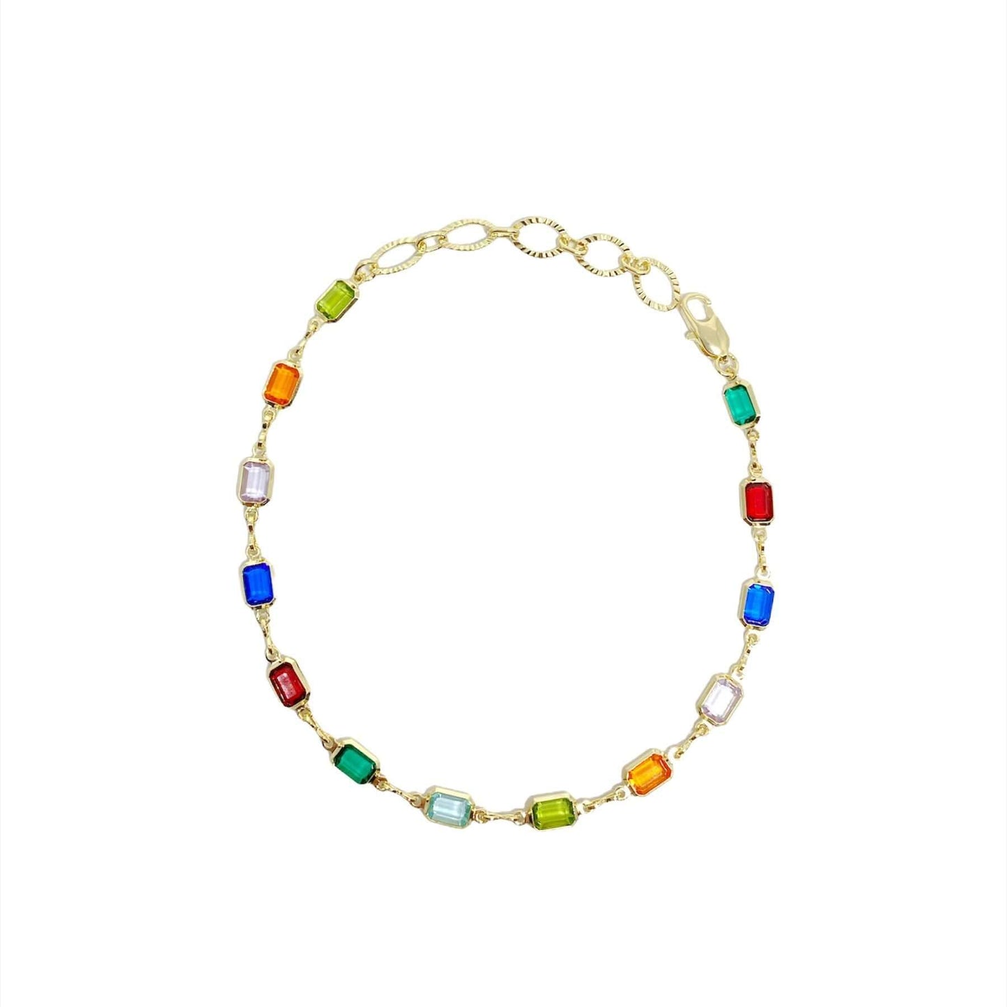 GoldFi Complete Set Of 18k Gold Filled Multicolor Necklace, Bracelet And Anklet For Wholesale