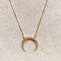 GoldFi Cubic Zirconia 18k Gold Filled Crescent Moon Necklace