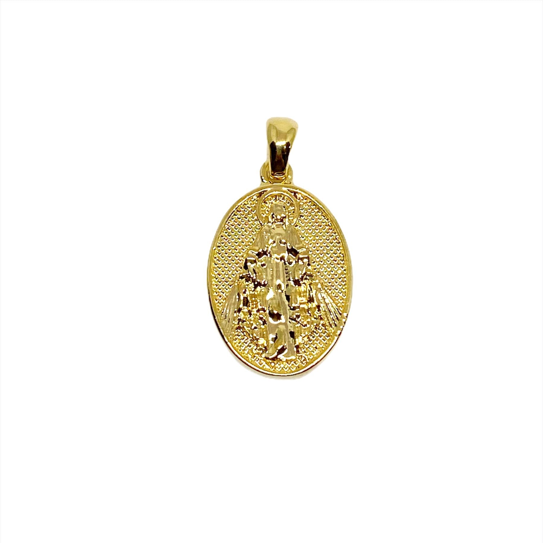 GoldFi Double Sided 18k Gold Filled Lady Mother of Grace Pendant