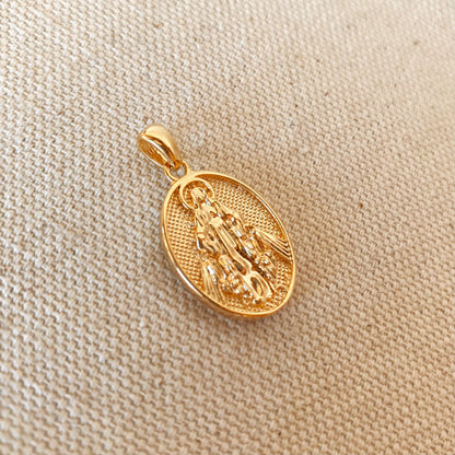 GoldFi Double Sided 18k Gold Filled Lady Mother of Grace Pendant