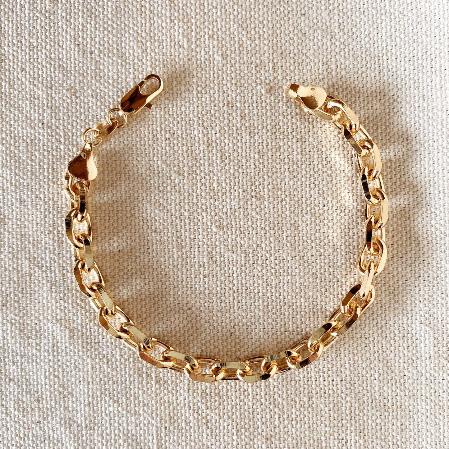 GoldFi Gorgeous 18k Gold Filled 7mm Link Bracelet