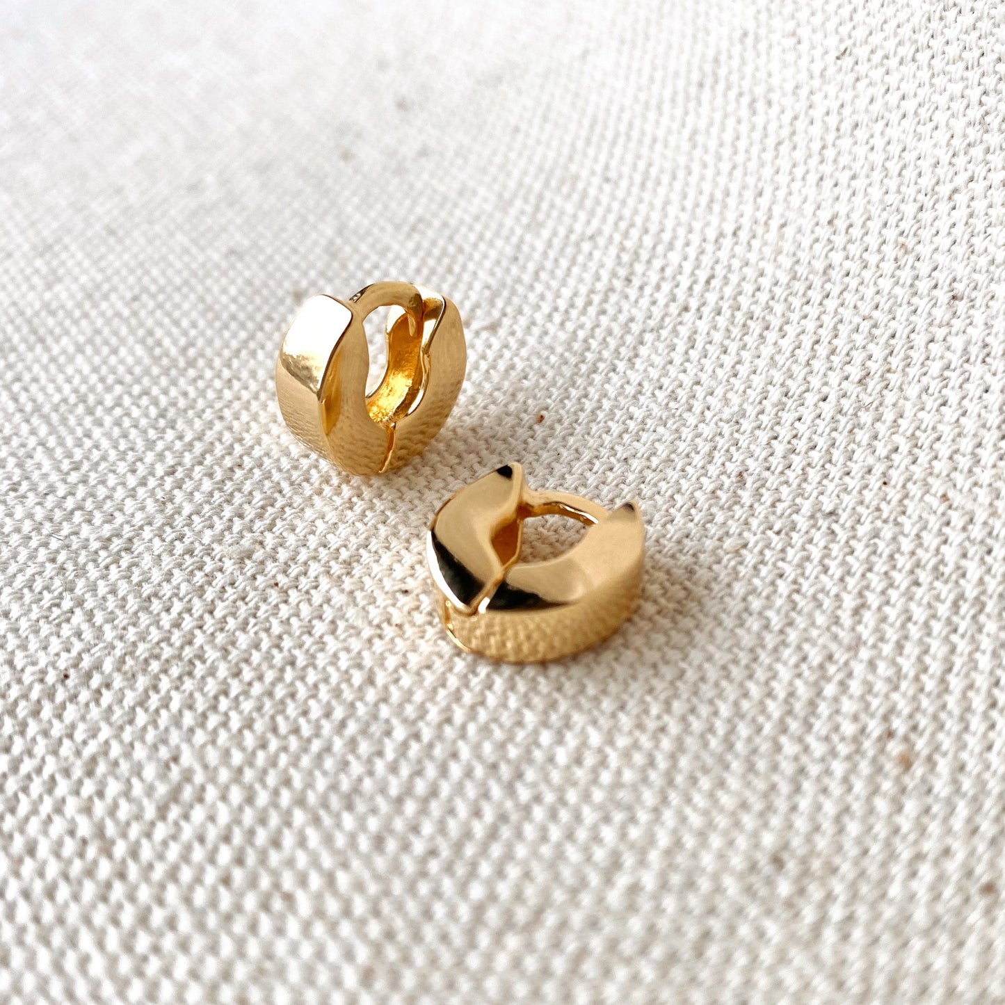 GoldFi Mini Tiny Chunky Clicker Earrings