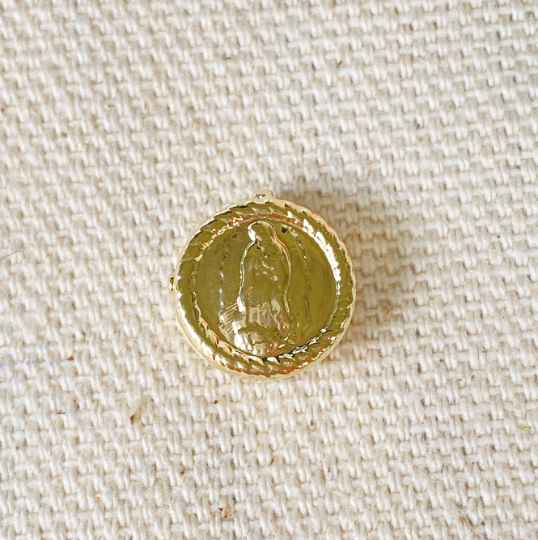 GoldFi Tiny Cute Charm 18k Gold Filled of Lady Of Guadalupe Or Saint Benedict