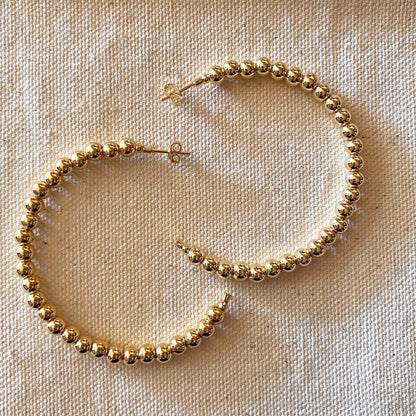 GoldFi Very Sophisticated 18k Gold Filled Beaded C Hoop