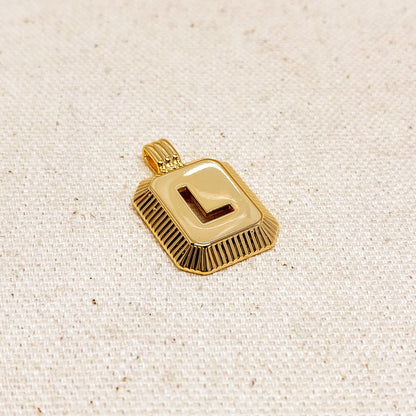 GoldFi 18k Gold Filled Initial Plate Pendant Letter L