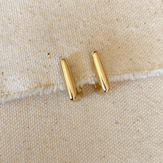 GoldFi 18k Gold Filled Rectangle Shaped Hoop Earrings