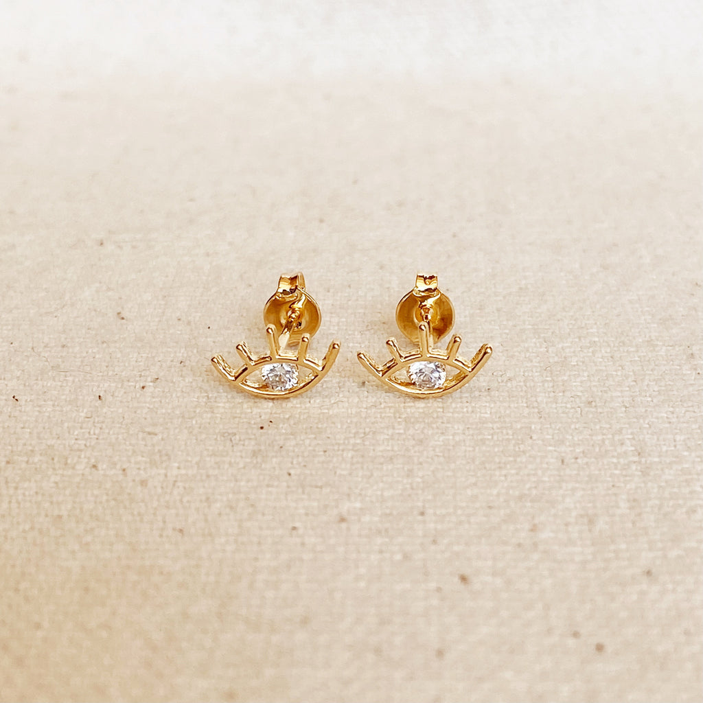 GoldFi 18k Gold Filled Eye Stud Earring