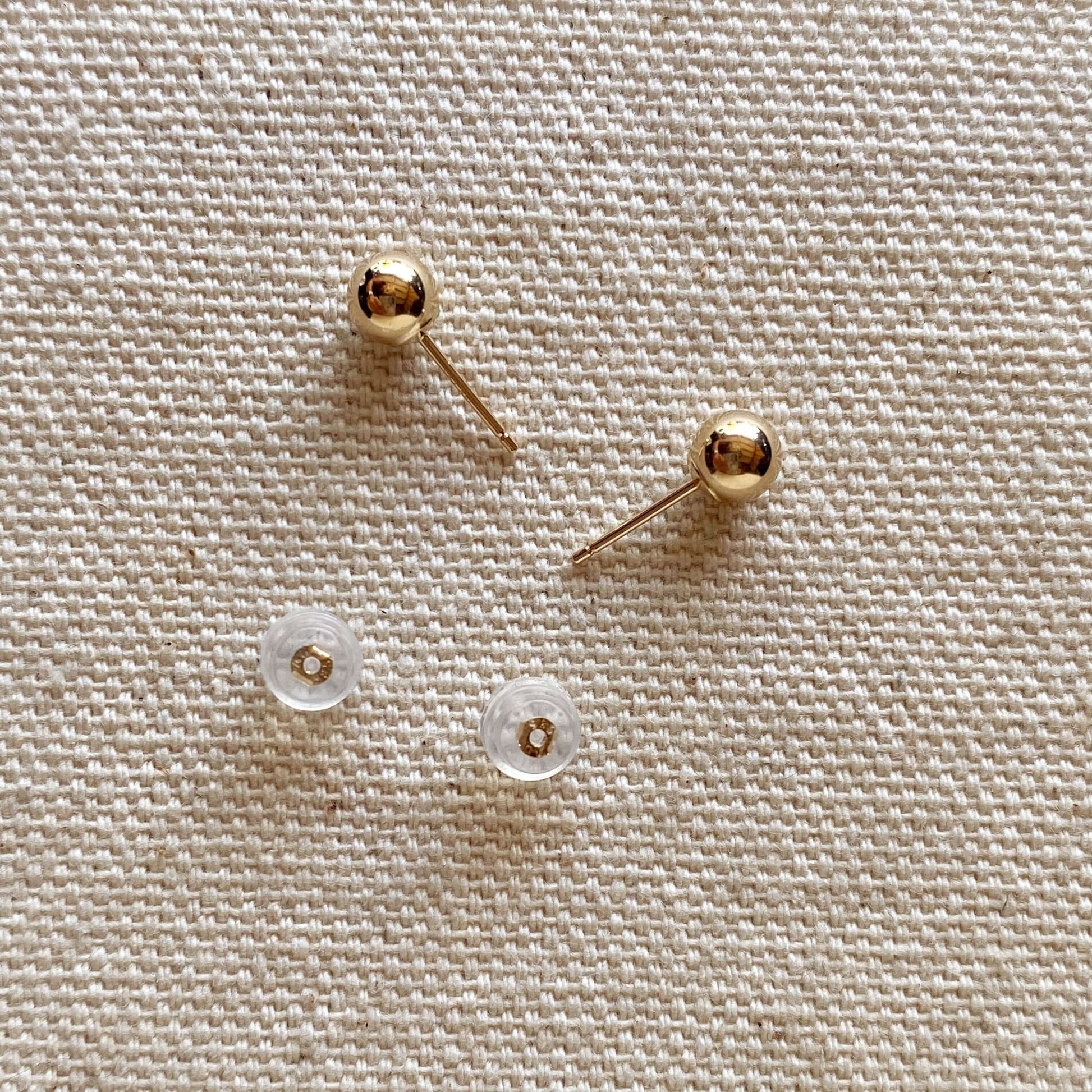 GoldFi 14k Solid Gold 5.0mm Ball Stud Earrings