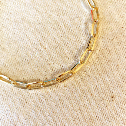 18k Gold Filled Paperclip Link Bracelet