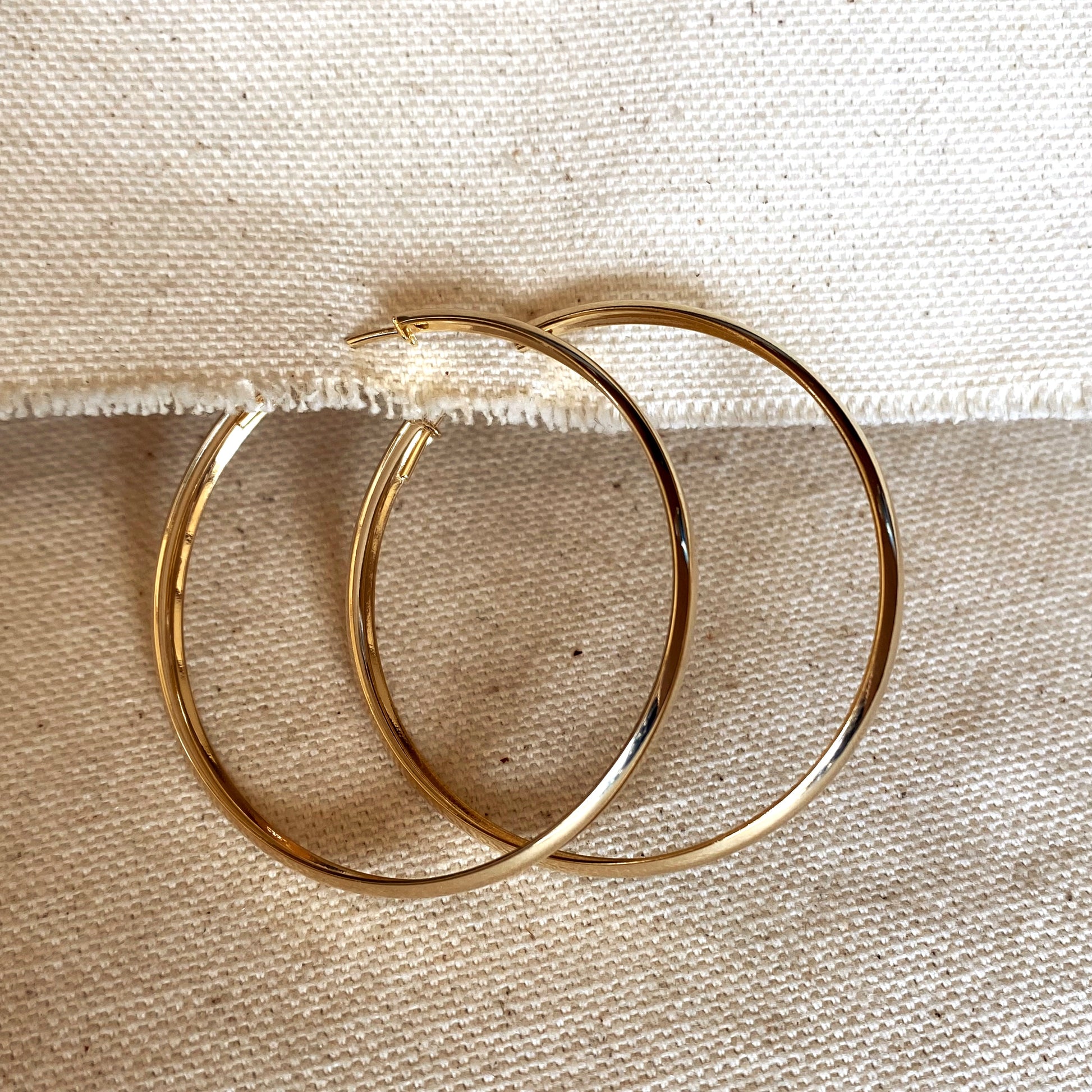 GoldFi 18k Gold Filled 50mm Hollow Continuous Hoop Earrings
