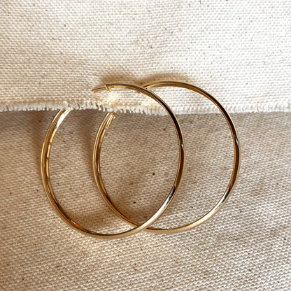 GoldFi 18k Gold Filled 50mm Hollow Continuous Hoop Earrings