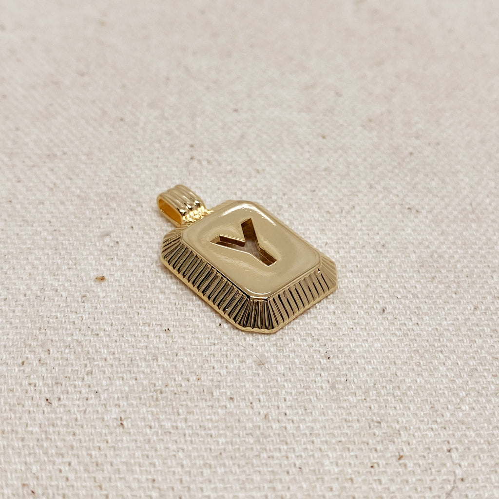 18K Gold Filled Cut Out Initial Letter Pendant