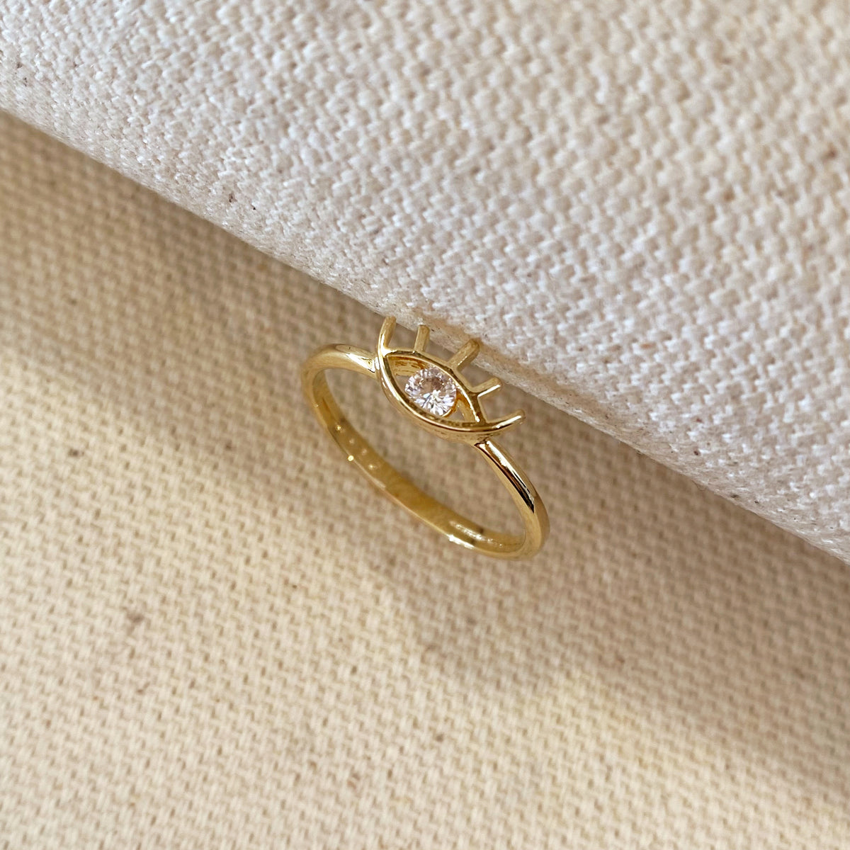 18k Gold Filled Dainty Eye Ring – GoldFi