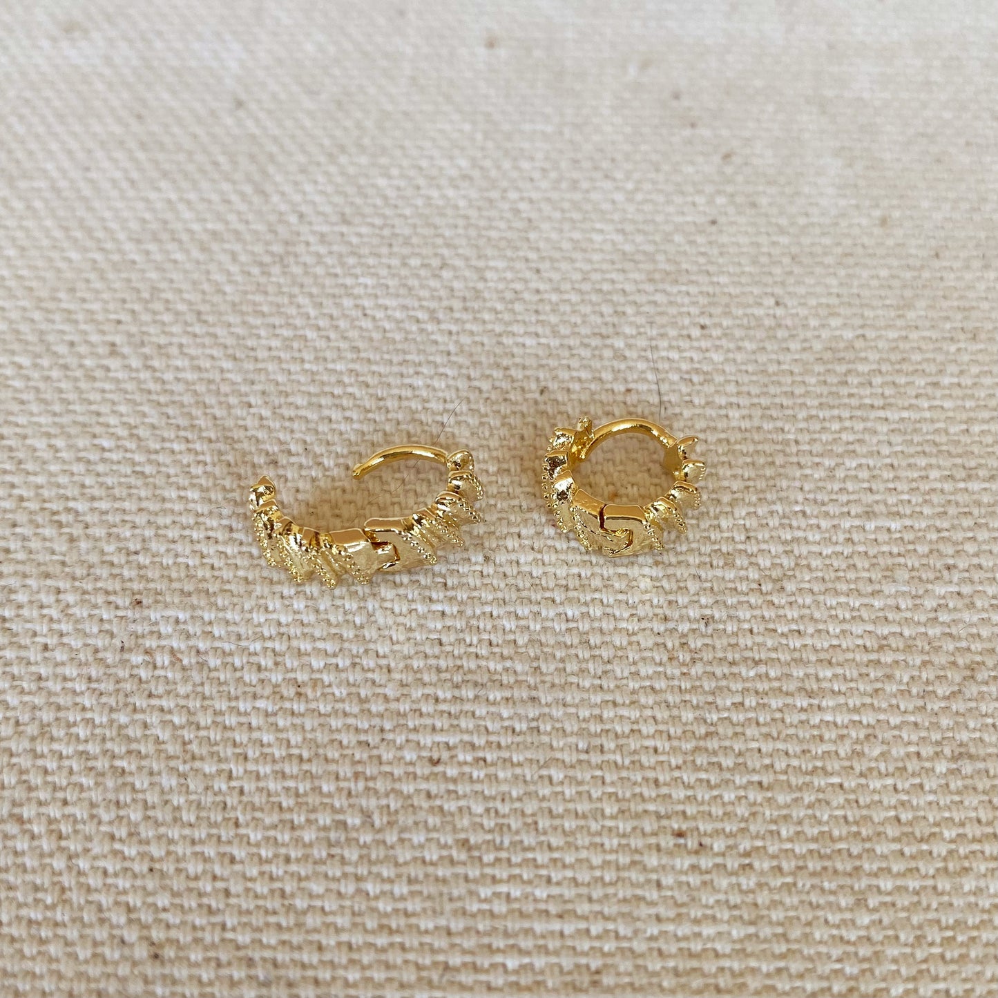 GoldFi 18k Gold Filled Rugged Petite Clicker Hoop Earrings