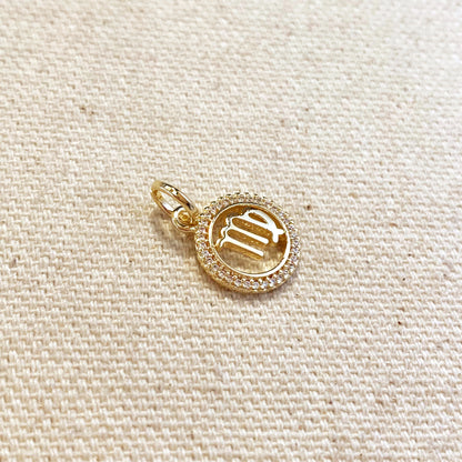 18k Gold Filled Mini Virgo Zodiac Pendant