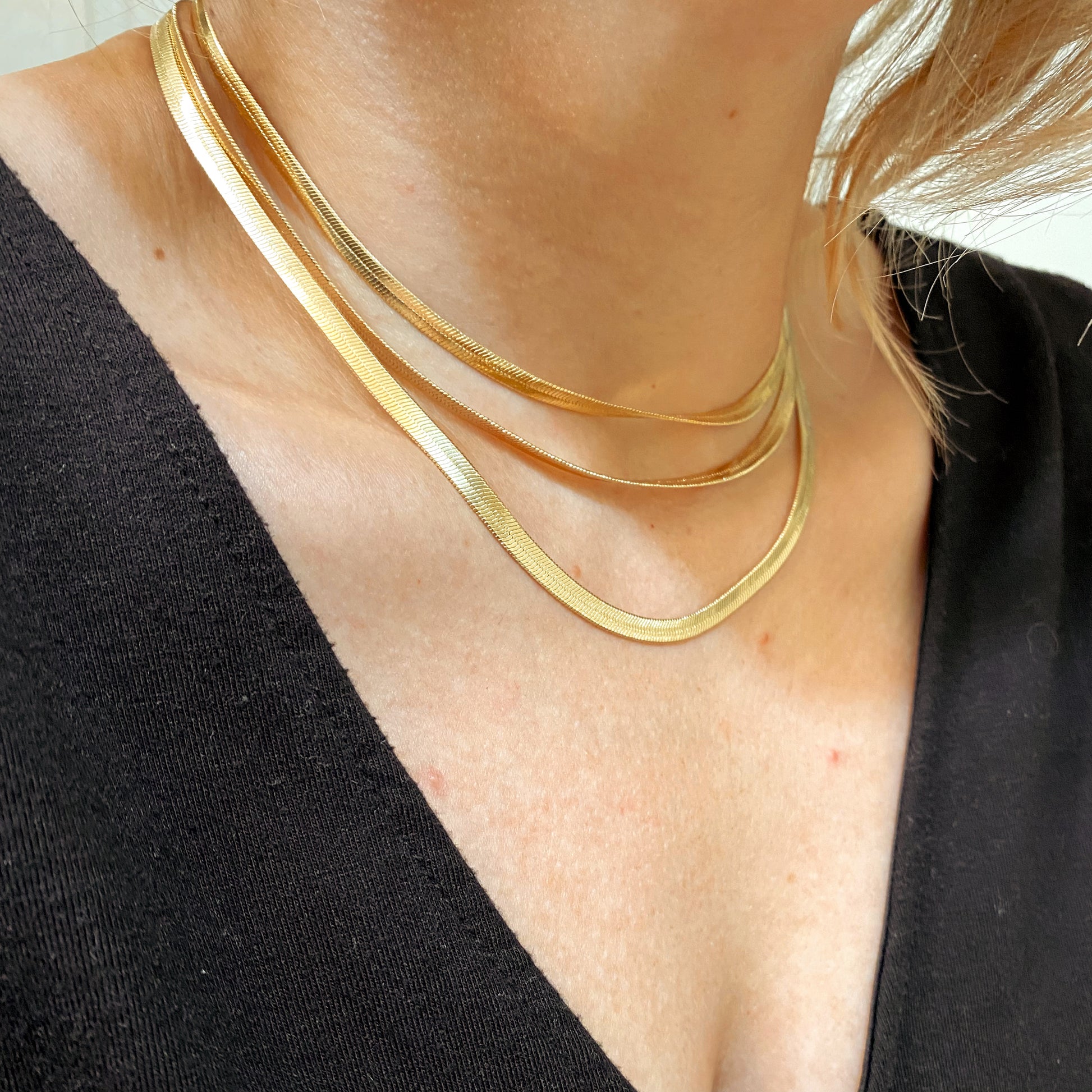 GoldFi 18k Gold Filled 4.0mm Thickness Herringbone Chain