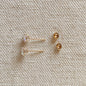 GoldFi 14k Solid Gold Round 5mm Cubic Zirconia Stud Earrings