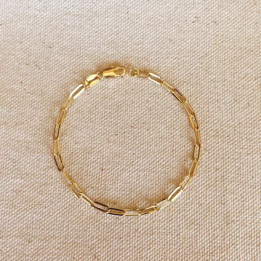 GoldFi 18k Gold Filled Short Link Paperclip Bracelet