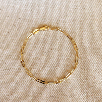 GoldFi 18k Gold Filled Short Link Paperclip Bracelet